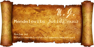 Mendelovits Juliánusz névjegykártya
